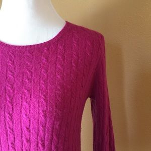 J Crew Cashmere Cableknit Warm Sweater Cozy Pink